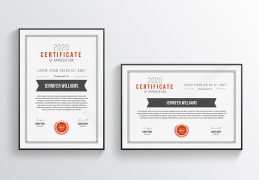 Certificate Layout with Red Accents
