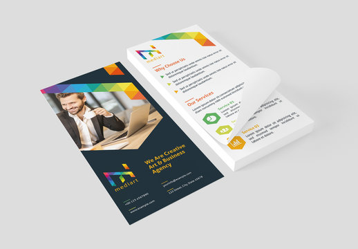 DL Flyer Layout with Colorful Design Elements