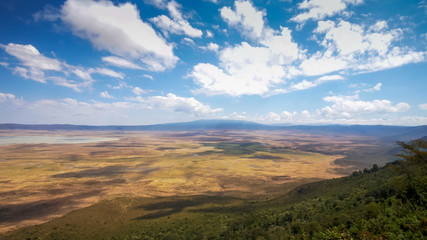 view from the rim of the famous ngorongoro crater in tanzania