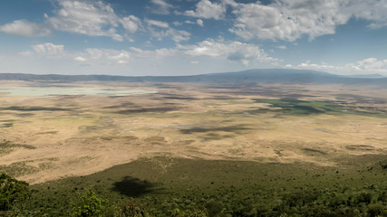 Fototapeta na wymiar wide angle view of ngorongoro crater in tanzania