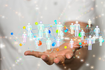 team work connection digital concept .