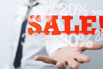 Discount and commission concept 3d