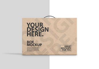 Brown Carton  with Handle Mockup 