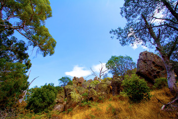 Hiking, Hanging Rock reserve, Victoria, Australia.
