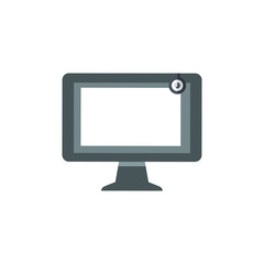Vector Desktop Computer Icon. Stock vector illustration isolated on white background.
