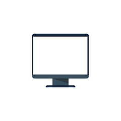 Vector Desktop Computer Icon. Stock vector illustration isolated on white background.
