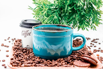 Coffee bean in cup