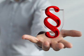 paragraph law sign digital in hand