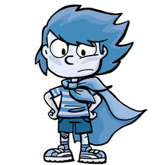 brave boy in a super hero costume