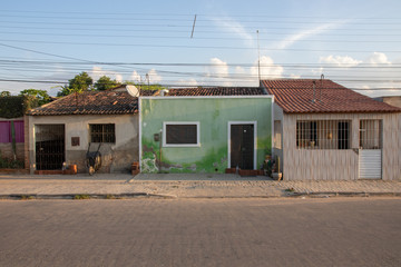 Popular houses in the popular neighborhood of Alto do Moura, in Caruaru, Perrnambuco, Brazil. 