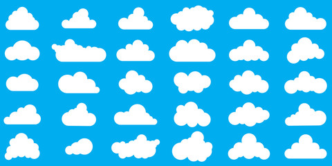 Fototapeta premium Cloud icons - vector. Various shape of Clouds.