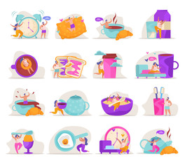 Fototapeta premium People In Morning Set