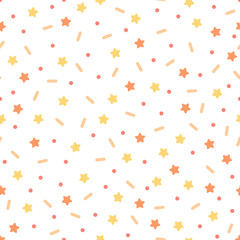 Confetti with stars on white