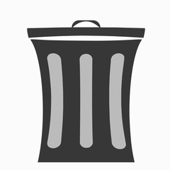 Trash can icon. Black icon on a white background.
