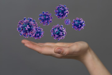 mikro digital epidemic corona virus nCoV , Novel Coronavirus 19-NCP. nCoV denoted is...