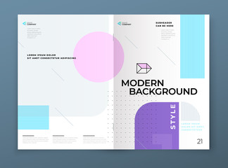 Brochure template layout design. Corporate business annual report, catalog, magazine, flyer mockup. Creative modern background concept in abstract flat style shape