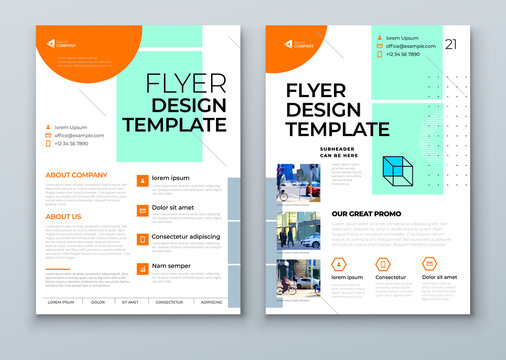 Flyer template layout design. Corporate business annual report, catalog, magazine, flyer mockup. Creative modern background flyer concept in abstract flat style shape