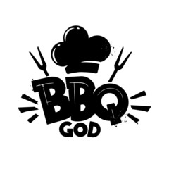 BBQ time. Hand drawn typography poster.