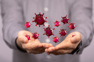 contagious coronavirus pandemic, dangerous virus outbreak 3d.