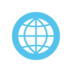 Isolated global sphere silhouette block style icon vector design
