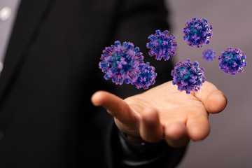 contagious coronavirus pandemic, dangerous virus outbreak 3d.