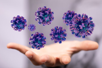 flu virus attack digital 3d  epidemic.