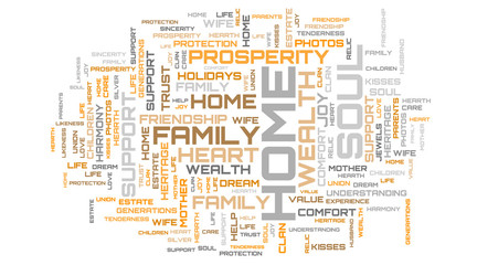 Fototapeta na wymiar Family values modern words cloud concept