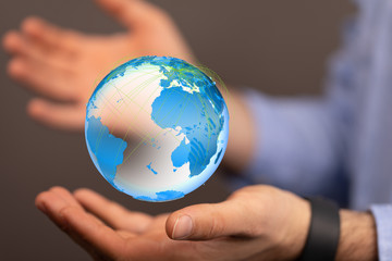 digital earth connection concept 3d.