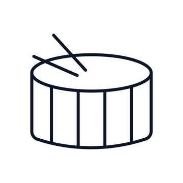 Isolated drum instrument line style icon vector design