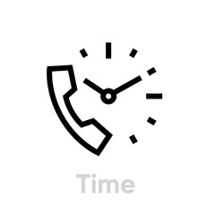 Call Time icon. Editable line vector