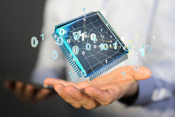 Network concept with connecting dots and lines