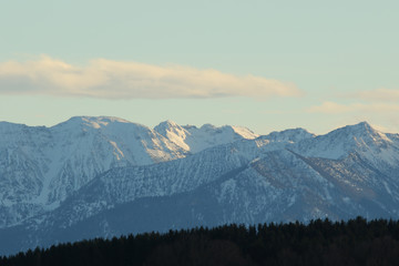 Fototapeta na wymiar Bergblick, Alpenvorland
