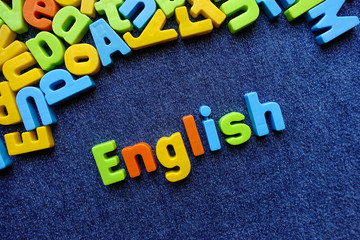 English with colorful letters. Education concept.