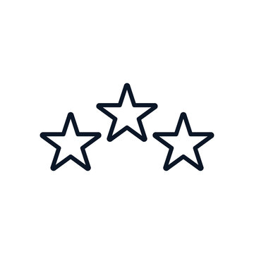 Three Stars Line Style Icon Vector Design