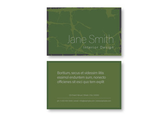Green Marble Business Card Layout