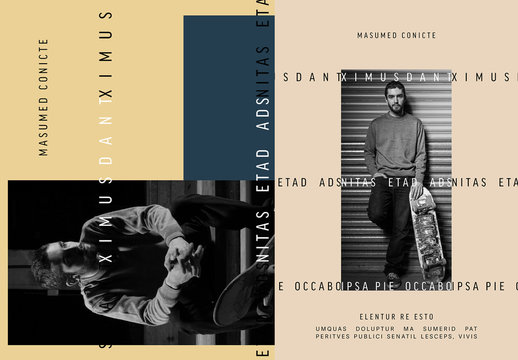 Pale Yellow Poster Layouts with Blue Accents