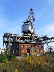 Fototapeta na wymiar Old crane in Gdańsk Shipyard