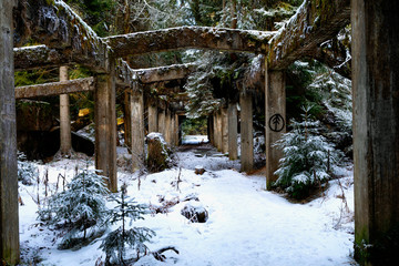 ruins of tin mine Rolava in the west of czech republic
