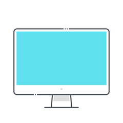 Desktop related color line vector icon, illustration