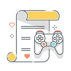 Scenario related color line vector icon, illustration