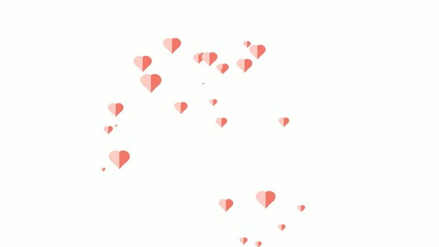  love emoticons spread motion. social media animation isolated on white background.pink paper cut style.