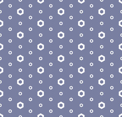 Abstract geometric seamless pattern in trendy pastel colors, blue serenity and white. Simple texture with linear hexagons. Modern stylish repeat minimalist background. Design for decor. Stock vector