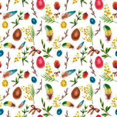 Fototapeta na wymiar watercolor seamless pattern on the theme of Easter