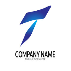 T letter alphabet logo web icon vector template