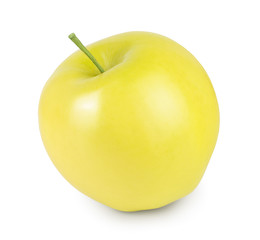 yellow apple isolated on white background with clipping path and full depth of field