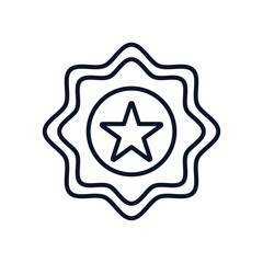 Isolated seal stamp with star line style icon vector design