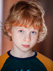 Portrait of Young Blonde Caucasian Boy
