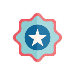 Isolated seal stamp with star flat style icon vector design