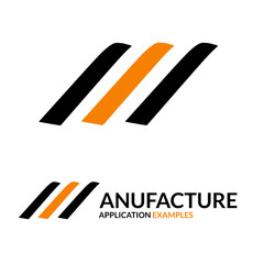 M letter alphabet logo web icon vector template