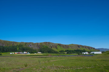 village of Kirkjubaejarklaustur in south Iceland
